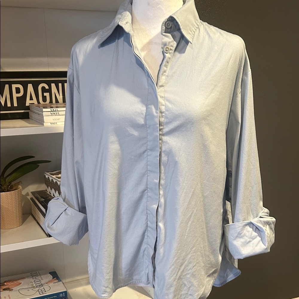 Reformation Light Blue Button-Down Shirt